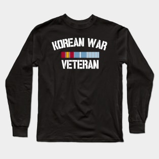 Korean War Veteran Pride Korea Service Ribbon Long Sleeve T-Shirt